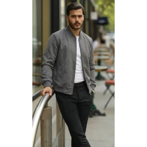 ieg™ Erkek Scuba Süet Kumaş Bomber Hırka