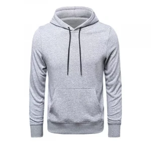 ieg™ Erkek Uzun Kol Kapşonlu Basic Sweatshirt Hoodie - Gri