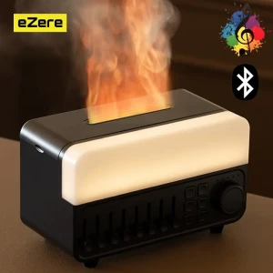 ieg™ Ezere A14 Bluetooth Hoparlörlü Alev Efektli 8 Sesli Renkli Alev Görünümlü Aromaterapi Difüzörü Ultrasonik Hava Nemlendici