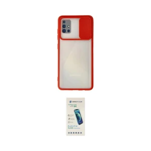 ieg™ Galaxy A71 Kılıf Vadi Çizgi - Şeffaf Pasifik Cam Ekran Koruyucu