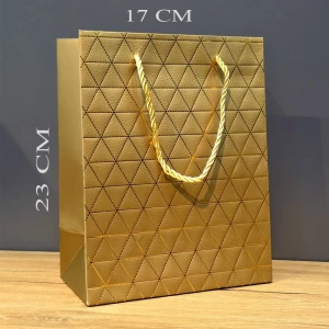 ieg™ Gold Geometrik Desenli Orta Boy Karton Hediye Çantası