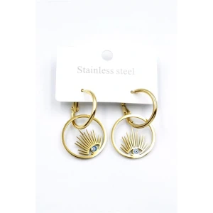 İEG® Göz Çelik Halka Küpe - Altın