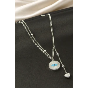 ieg™ Göz Kalp Çelik İkili Kolye