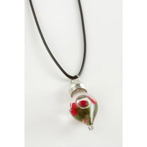 ieg™ Gül Sulu Fanus Canlı Kolye