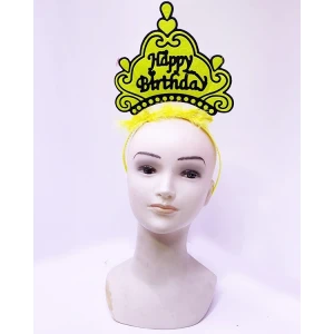 ieg™ Happy Birthday Neon Sarı Taç