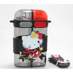 ieg™ Hello Kitty Figürlü Çift Bölmeli Pipetli Suluk