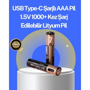 ieg™ Hızlı Şarj Teknolojili USB Şarjlı AAA Pil – 40 Dakikada Tam Şarj