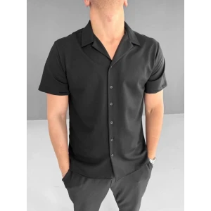 ieg™ İki İplik Kumaş Gömlek - Siyah