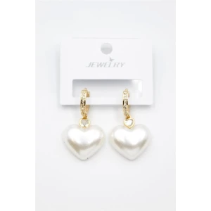 İEG İnci Kalp Küpe - Altın