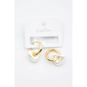 İEG İnci Kalp Küpe - Altın