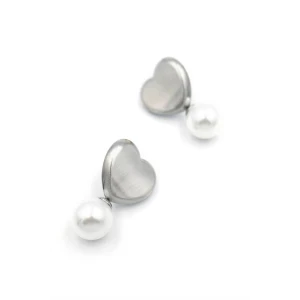 ieg™ İnci Kalp Küpe - Gümüş