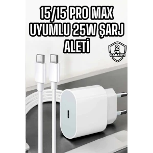 ieg™ İOS Uyumlu Type-C Girişli Hızlı Şarj 15/15 Pro Max Adaptör ve Kablosu