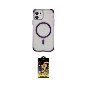 ieg™ iPhone 11 Kılıf Eksen Klasik Koleksiyonu - Siyah Buffer Cam Ekran Koruyucu