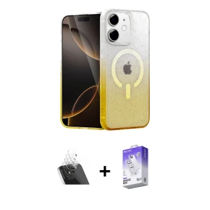 ieg™ iPhone 11 Kılıf Eksen Minimal Özel Seri - Siyah Bilvis 5in1 3D Magic Cam Ekran Koruyucu + Kamera Lens Koruma Cam - SF