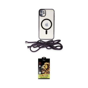 ieg™ iPhone 11 Kılıf Eksen Özel Seri - Siyah Buffer Cam Ekran Koruyucu