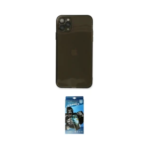 ieg™ iPhone 11 Pro Max Kılıf Ahenk Doku - Siyah 34D Izgaralı Cam