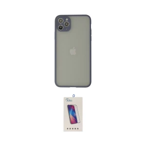 ieg™ iPhone 12 Pro Max Kılıf Ahenk Çizgi Serisi - Siyah Joko 5D Cam