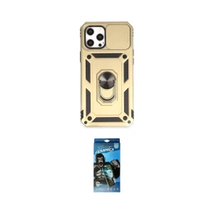 ieg™ iPhone 12 Pro Max Kılıf Ahenk Klasik - Siyah 34D Izgaralı Cam