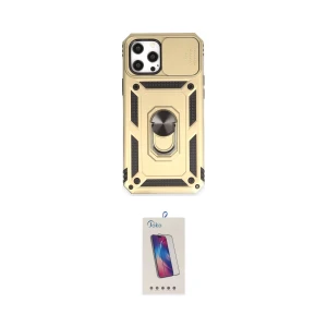 ieg™ iPhone 12 Pro Max Kılıf Ahenk Klasik - Siyah Joko 5D Cam