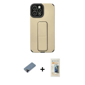 ieg™ iPhone 12 Pro Max Kılıf Çekirdek Yansıma - Siyah 6D Mat Seramik Hayalet Nano Ekran Koruyucu + Shine Kamera Lens Koruma Cam - SH
