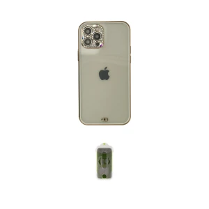 ieg™ iPhone 12 Pro Max Kılıf Eksen Minimal Koleksiyonu - Siyah Joko Magic 5D Hayalet Cam
