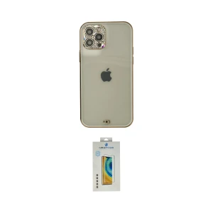 ieg™ iPhone 12 Pro Max Kılıf Eksen Minimal Koleksiyonu - Siyah Polymer Nano Ekran Koruyucu