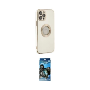 ieg™ iPhone 12 Pro Max Kılıf İz Form Serisi - Siyah 34D Izgaralı Cam
