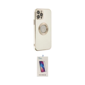 ieg™ iPhone 12 Pro Max Kılıf İz Form Serisi - Siyah Joko 5D Cam