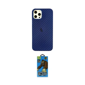 ieg™ iPhone 12 Pro Max Kılıf Nova Çizgi - Siyah 18D Cam Ekran Koruyucu