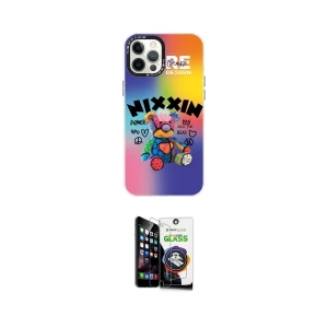 ieg™ iPhone 12 Pro Max Kılıf Siluet Çizgi Koleksiyonu - Şeffaf Temperli Cam Ekran Koruyucu