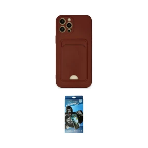 ieg™ iPhone 12 Pro Max Kılıf Vadi Çizgi Prime - Siyah 34D Izgaralı Cam