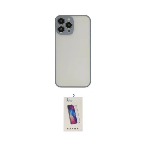 ieg™ iPhone 13 Pro Max Kılıf Ahenk Çizgi Serisi - Siyah Joko 5D Cam