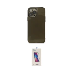 ieg™ iPhone 13 Pro Max Kılıf Ahenk Doku - Siyah Joko 5D Cam