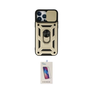 ieg™ iPhone 13 Pro Max Kılıf Ahenk Klasik - Siyah Joko 5D Cam