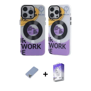 ieg™ iPhone 13 Pro Max Kılıf Nova Doku Koleksiyonu - Siyah Bilvis 5in1 3D Magic Cam Ekran Koruyucu + Metal Kamera Lens Koruma Cam - KUYL