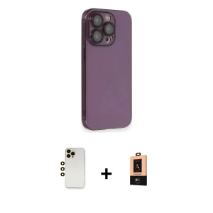 ieg™ iPhone 13 Pro Max Kılıf Siluet Minimal Özel Seri - Şeffaf Maxco Cam Ekran Koruyucu + Shine Kamera Lens - GD