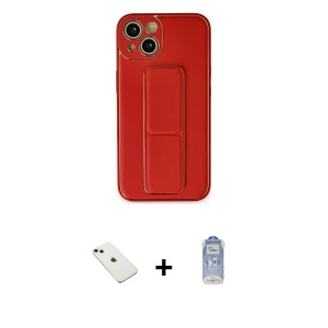 ieg™ iPhone 14 Kılıf Akış Doku - Siyah Joko Magic 5D Cam + Diamond Kamera Lens - YL