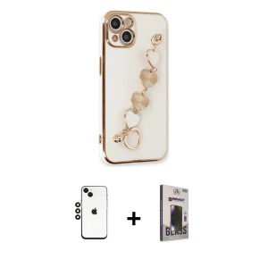 ieg™ iPhone 14 Kılıf Nova Işık Prime - Siyah Bilvis Hayalet Cam Ekran Koruyucu + Shine Kamera Lens - SH