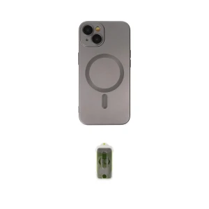ieg™ iPhone 14 Plus Kılıf Akış Minimal Özel Seri - Siyah Joko Magic 5D Hayalet Cam