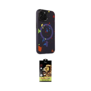 ieg™ iPhone 14 Pro Kılıf Kozmos Doku - Siyah Buffer Cam Ekran Koruyucu