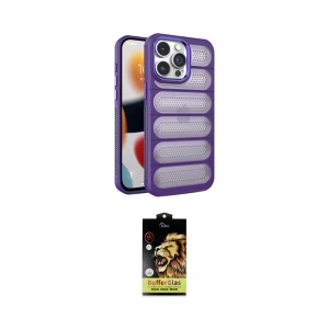 ieg™ iPhone 14 Pro Kılıf Yadigar Doku Özel Seri - Siyah Buffer Cam Ekran Koruyucu