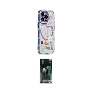 ieg™ iPhone 14 Pro Max Kılıf Ahenk Modern Serisi - Şeffaf 360 Full Body Arka Koruyucu