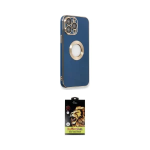 ieg™ iPhone 14 Pro Max Kılıf İz Form Serisi - Siyah Buffer Cam Ekran Koruyucu