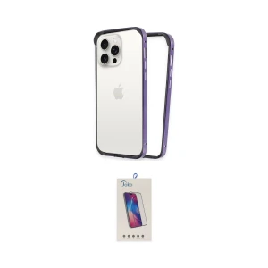 ieg™ iPhone 14 Pro Max Kılıf Pusula Asil Koleksiyonu - Siyah Joko 5D Cam