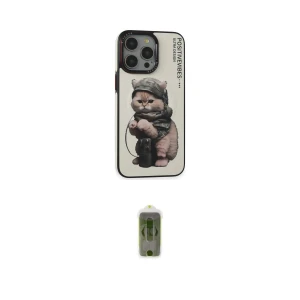 ieg™ iPhone 14 Pro Max Kılıf Siluet Modern Özel Seri - Siyah Joko Magic 5D Hayalet Cam