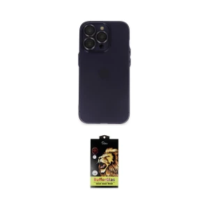 ieg™ iPhone 14 Pro Max Kılıf Ufuk Minimal Özel Seri - Siyah Buffer Cam Ekran Koruyucu