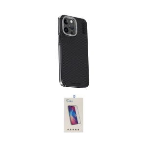 ieg™ iPhone 15 Pro Kılıf Kıvılcım Modern Özel Seri - Siyah Joko 5D Cam