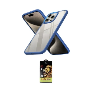 ieg™ iPhone 15 Pro Kılıf Nova Işık Serisi - Siyah Buffer Cam Ekran Koruyucu