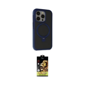 ieg™ iPhone 15 Pro Max Kılıf Ahenk Yansıma Özel Seri - Siyah Buffer Cam Ekran Koruyucu