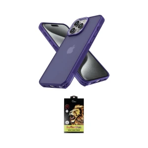 ieg™ iPhone 15 Pro Max Kılıf Atlas Form - Siyah Buffer Cam Ekran Koruyucu